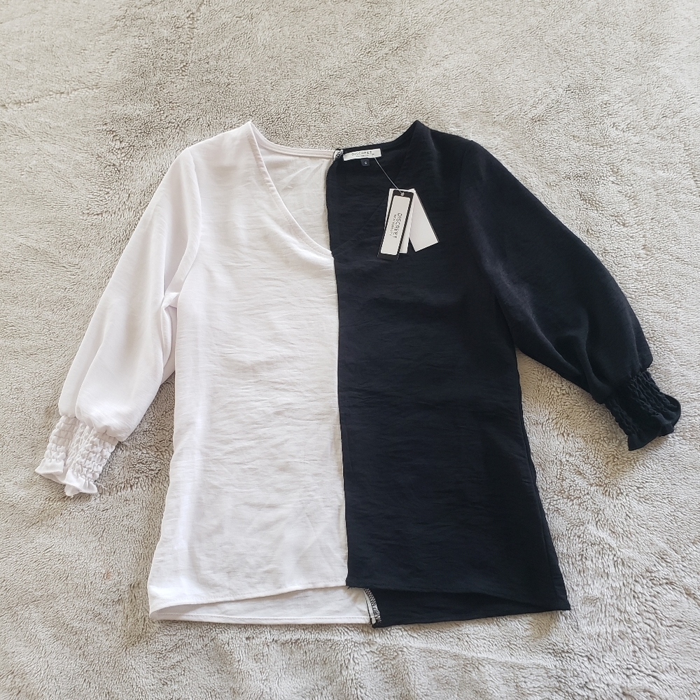 DISCREET black/white shirt